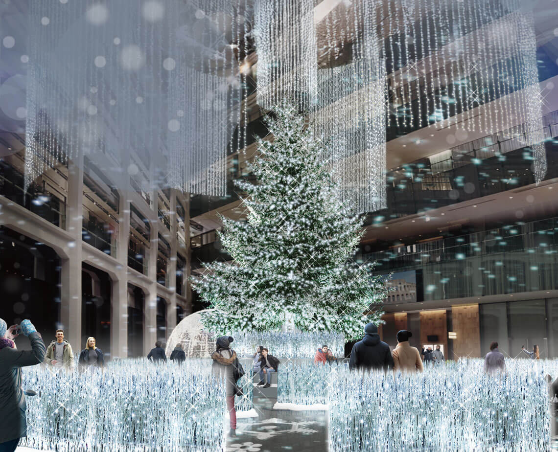 眩いばかりの白銀世界、大草原のクリスマス。